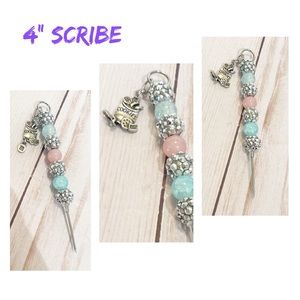 4” Cookie Scribe Crystal Aqua Blue & Pink -SOLD
